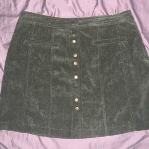 Green Corduroy Skirt